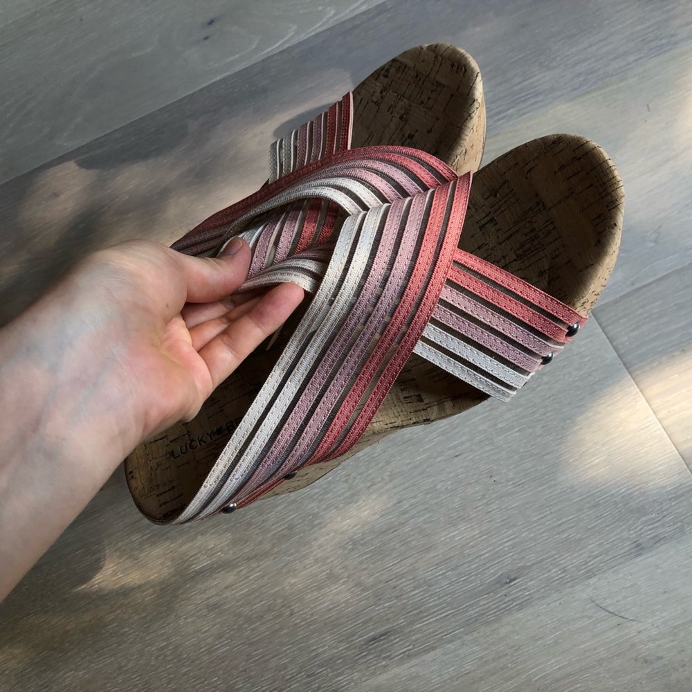 Lucky Brand Brand New Mykayla Cork Wedge Heels - Size 10 - Picture 9 of 12